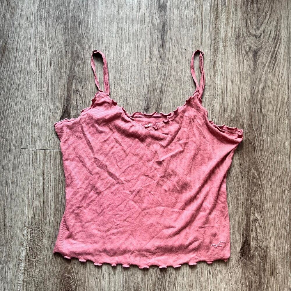 Hollister co Women's Pink cropped tank top Size L